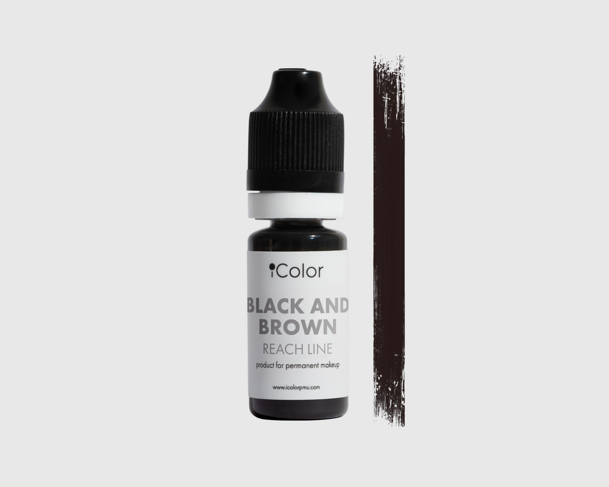 Black and Brown 10 ml steklenička – iColor sivo-rjav pigment za obrvi