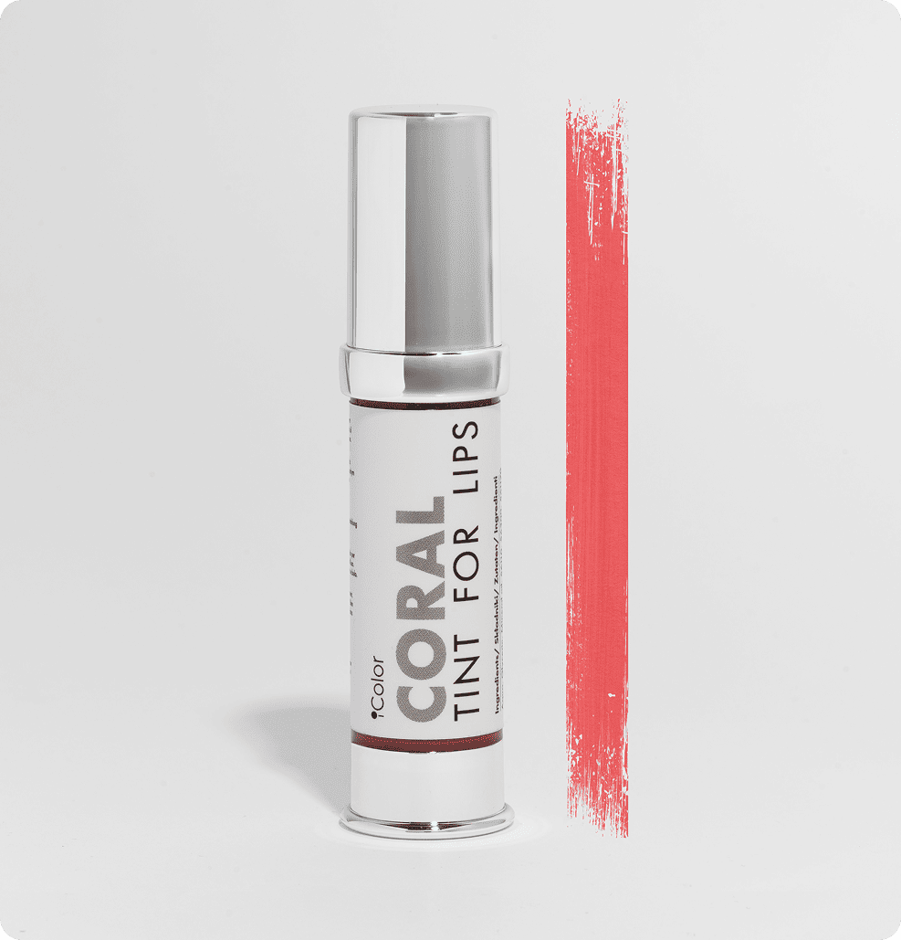 Tint Coral 10 ml bottle – iColor warm light coral lip tint