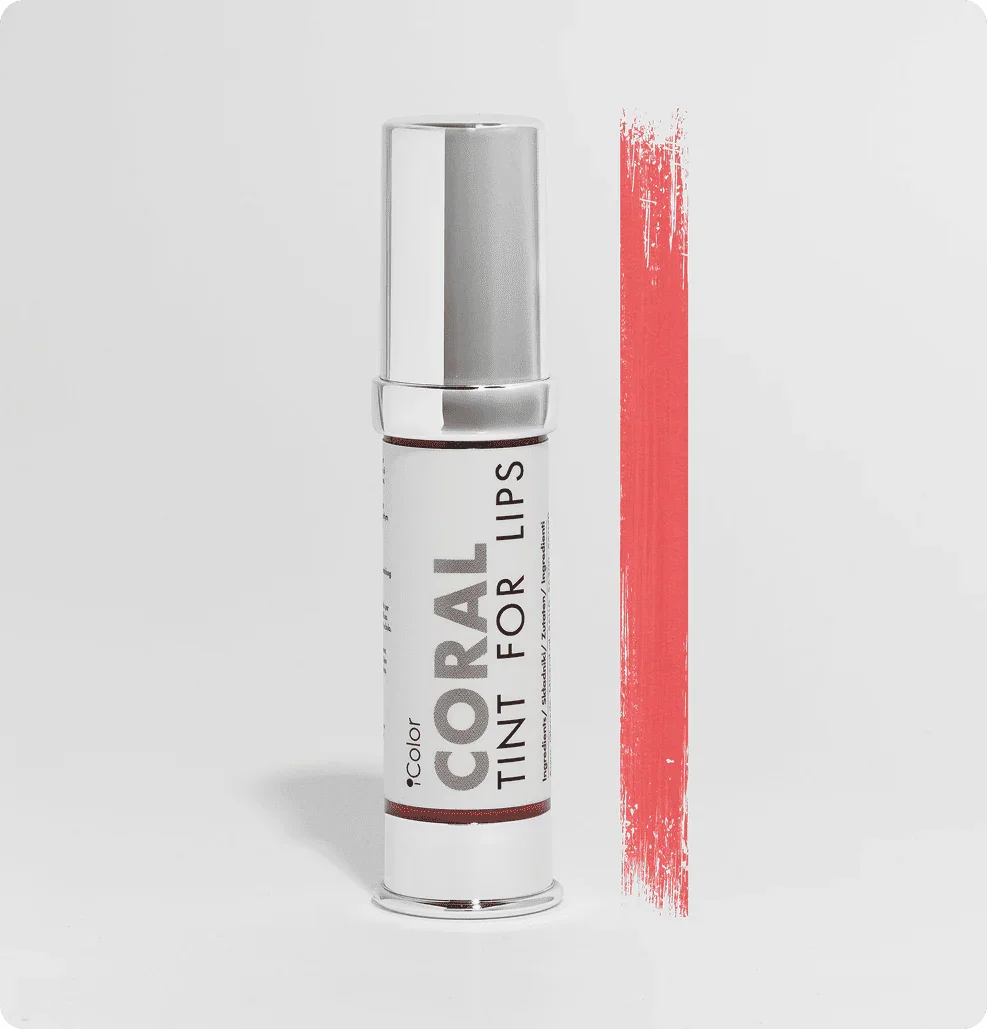 Tint Coral 10 ml bottle – iColor warm light coral lip tint