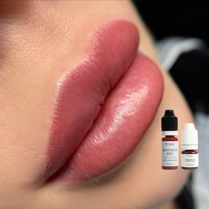 Additional healed work – Antique Red on mature lips