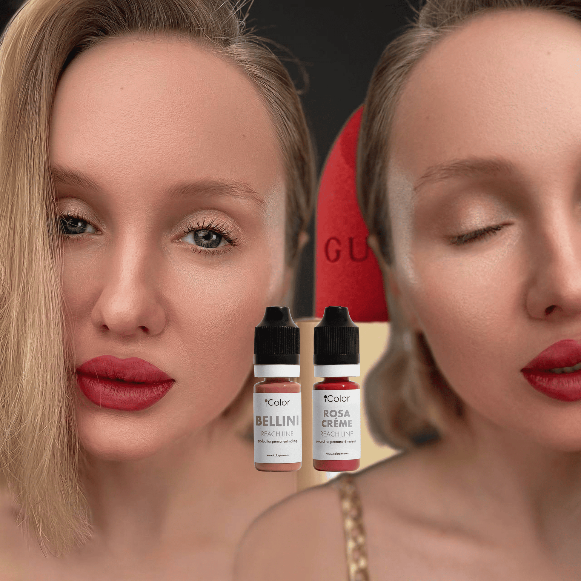 Healed result of Bellini lip pigment – soft velvety nude on lips