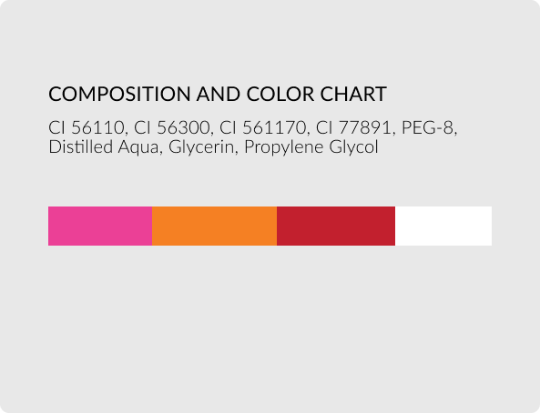 Color chart – Persian Pink with Stylish Nude, Taffy, Vermillion