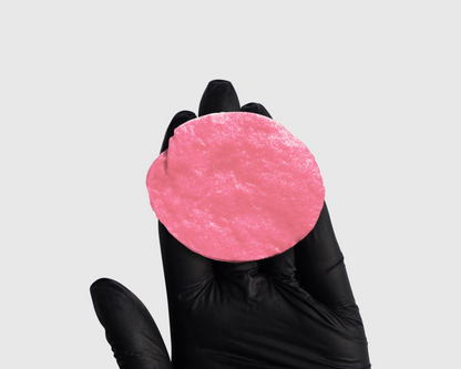 Persian Pink lip pigment swatch on cotton pad – baby pink shade