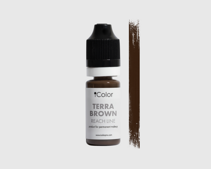 Terra Brown 10ml bottle – iColor earthy brown brow pigment